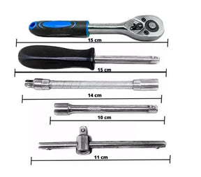 Kit com 46 Peças de Ferramentas Multiuso Soquetes com Maleta