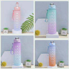 Kit c/ 03 Garrafas Squeeze Coloridas (2 litros + 900 ml + 300 ml) - Frases Motivadoras