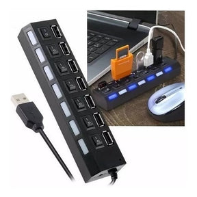 Hub USB com 4/7 Entradas USB 2.0 de Alta Velocidade com Botão Liga Desliga